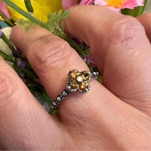 Barbara Bixby Citrine Ring in Sterling Silver & 18k Gold